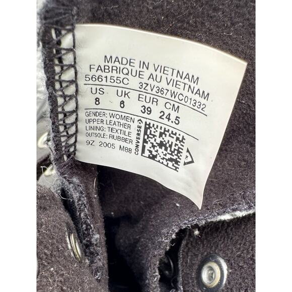 Converse Gore-Tex Chuck Taylor All Star 566155C Women’s SZ 8 Black Leather High - Picture 10 of 12